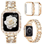 سوار ساعة معدني مجوهرات ماسية من xDfind مع غطاء، لسلسلة Apple Watch 10 مقاس 46مم، لسلسلة Apple Watch 10 مقاس 42مم، لسلسلة Apple Watch مقاس 44مم، لسلسلة Apple Watch مقاس 40مم، لـ Apple Watch Ultra 2 / 1 مقاس 49مم، لسلسلة Apple Watch مقاس 45مم