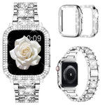 سوار ساعة معدني مجوهرات ماسية من xDfind مع غطاء، لسلسلة Apple Watch 10 مقاس 46مم، لسلسلة Apple Watch 10 مقاس 42مم، لسلسلة Apple Watch مقاس 44مم، لسلسلة Apple Watch مقاس 40مم، لـ Apple Watch Ultra 2 / 1 مقاس 49مم، لسلسلة Apple Watch مقاس 45مم