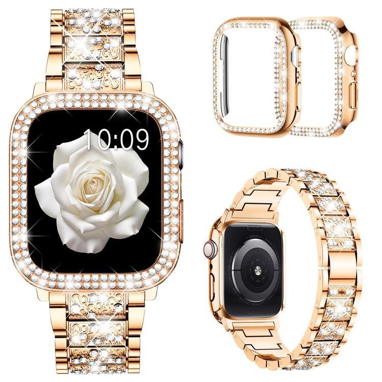 سوار ساعة معدني مجوهرات ماسية من xDfind مع غطاء، لسلسلة Apple Watch 10 مقاس 46مم، لسلسلة Apple Watch 10 مقاس 42مم، لسلسلة Apple Watch مقاس 44مم، لسلسلة Apple Watch مقاس 40مم، لـ Apple Watch Ultra 2 / 1 مقاس 49مم، لسلسلة Apple Watch مقاس 45مم