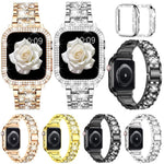 سوار ساعة معدني مجوهرات ماسية من xDfind مع غطاء، لسلسلة Apple Watch 10 مقاس 46مم، لسلسلة Apple Watch 10 مقاس 42مم، لسلسلة Apple Watch مقاس 44مم، لسلسلة Apple Watch مقاس 40مم، لـ Apple Watch Ultra 2 / 1 مقاس 49مم، لسلسلة Apple Watch مقاس 45مم