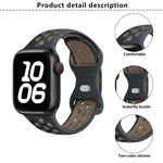 سوار ساعة سيليكون بنقطة لون إبزيم فراشة مع فيلم منحني ثلاثي الأبعاد، لسلسلة Apple Watch مقاس 42مم