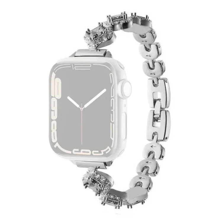 سوار ساعة معدني ماسي بتصميم ورقة البرسيم الرباعية من xDfind، لسلسلة Apple Watch مقاسات 42 / 44 / 45 / 46 / 49مم، لسلسلة Apple Watch مقاسات 38 / 40 / 41 / S10 42مم