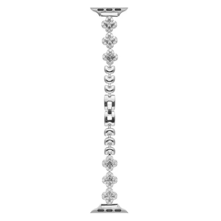سوار ساعة معدني ماسي بتصميم ورقة البرسيم الرباعية من xDfind، لسلسلة Apple Watch مقاسات 42 / 44 / 45 / 46 / 49مم، لسلسلة Apple Watch مقاسات 38 / 40 / 41 / S10 42مم