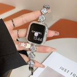 سوار ساعة معدني ماسي بتصميم ورقة البرسيم الرباعية من xDfind، لسلسلة Apple Watch مقاسات 42 / 44 / 45 / 46 / 49مم، لسلسلة Apple Watch مقاسات 38 / 40 / 41 / S10 42مم