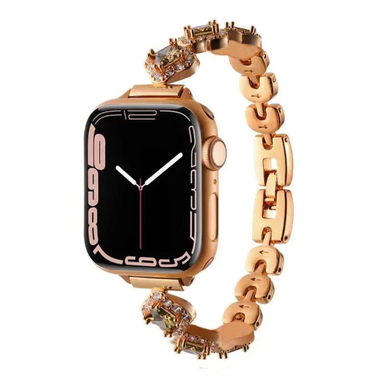 سوار ساعة معدني ماسي بتصميم ورقة البرسيم الرباعية من xDfind، لسلسلة Apple Watch مقاسات 42 / 44 / 45 / 46 / 49مم، لسلسلة Apple Watch مقاسات 38 / 40 / 41 / S10 42مم