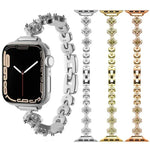 سوار ساعة معدني ماسي بتصميم ورقة البرسيم الرباعية من xDfind، لسلسلة Apple Watch مقاسات 42 / 44 / 45 / 46 / 49مم، لسلسلة Apple Watch مقاسات 38 / 40 / 41 / S10 42مم