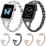سوار ساعة من الفولاذ المقاوم للصدأ الماسي بنمط عظم السمكة من xDfind، لسلسلة Apple Watch مقاسات 42 / 44 / 45 / 46 / 49مم، لسلسلة Apple Watch مقاسات 38 / 40 / 41 / S10 42مم