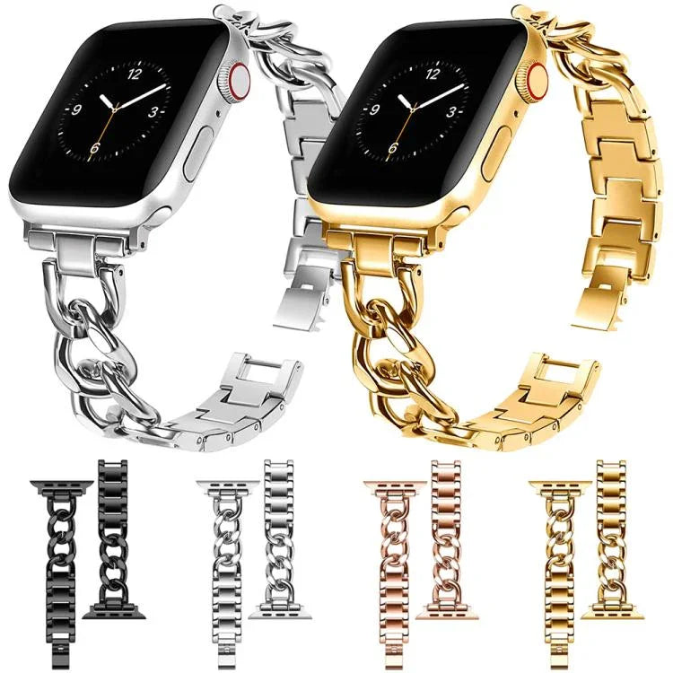 سوار ساعة معدني بدائرتين مزدوجتين من xDfind، لسلسلة Apple Watch مقاسات 42 / 44 / 45 / 46 / 49مم، لسلسلة Apple Watch مقاسات 38 / 40 / 41 / S10 42مم