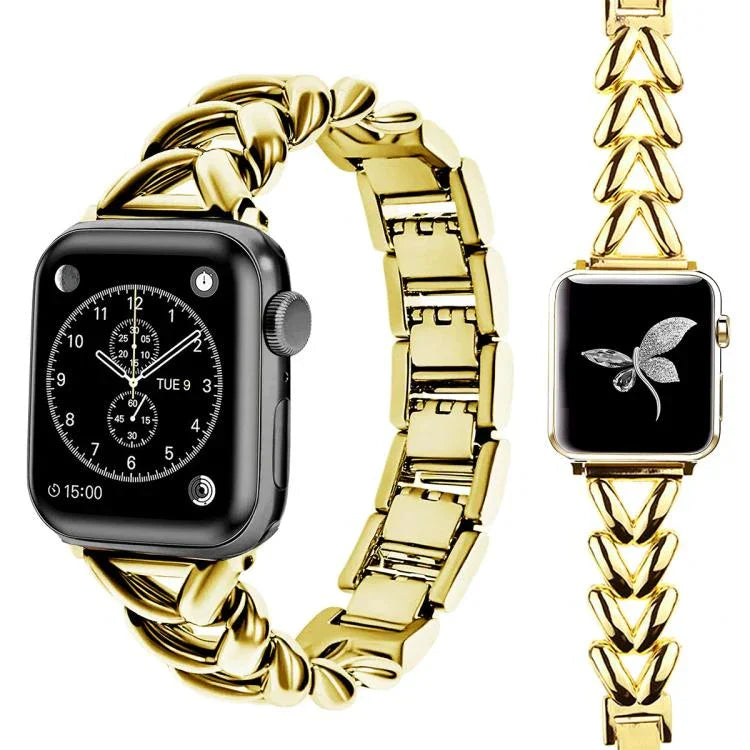 سوار ساعة معدني بشكل حرف V من xDfind، لسلسلة Apple Watch مقاسات 42 / 44 / 45 / 46 / 49مم، لسلسلة Apple Watch مقاسات 38 / 40 / 41 / S10 42مم