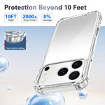 غطاء هاتف أكريليك + TPU مقاوم للصدمات بأربع زوايا، لهواتف iPhone 17 Pro Max، iPhone 17 Pro، iPhone 17، iPhone Air