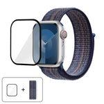 سوار ساعة من النايلون الأساسي بحلقة مع فيلم منحني ثلاثي الأبعاد، لسلسلة Apple Watch 10 مقاس 46مم، لسلسلة Apple Watch 10 مقاس 42مم، لسلسلة Apple Watch مقاس 44مم