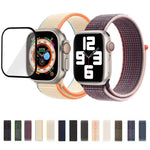 سوار ساعة من النايلون الأساسي بحلقة مع فيلم منحني ثلاثي الأبعاد، لسلسلة Apple Watch 10 مقاس 46مم، لسلسلة Apple Watch 10 مقاس 42مم، لسلسلة Apple Watch مقاس 44مم