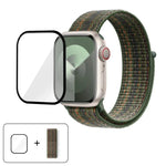 سوار ساعة من النايلون الأساسي بحلقة مع فيلم منحني ثلاثي الأبعاد، لسلسلة Apple Watch 10 مقاس 46مم، لسلسلة Apple Watch 10 مقاس 42مم، لسلسلة Apple Watch مقاس 44مم