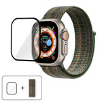 سوار ساعة من النايلون الأساسي بحلقة مع فيلم منحني ثلاثي الأبعاد، لسلسلة Apple Watch مقاس 40مم، لسلسلة Apple Watch Ultra 2 / 1 مقاس 49مم، لسلسلة Apple Watch مقاس 45مم