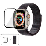 سوار ساعة من النايلون الأساسي بحلقة مع فيلم منحني ثلاثي الأبعاد، لسلسلة Apple Watch مقاس 40مم، لسلسلة Apple Watch Ultra 2 / 1 مقاس 49مم، لسلسلة Apple Watch مقاس 45مم