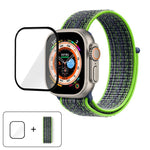 سوار ساعة من النايلون الأساسي بحلقة مع فيلم منحني ثلاثي الأبعاد، لسلسلة Apple Watch مقاس 40مم، لسلسلة Apple Watch Ultra 2 / 1 مقاس 49مم، لسلسلة Apple Watch مقاس 45مم