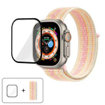 سوار ساعة من النايلون الأساسي بحلقة مع فيلم منحني ثلاثي الأبعاد، لسلسلة Apple Watch مقاس 40مم، لسلسلة Apple Watch Ultra 2 / 1 مقاس 49مم، لسلسلة Apple Watch مقاس 45مم