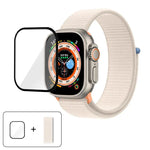 سوار ساعة من النايلون الأساسي بحلقة مع فيلم منحني ثلاثي الأبعاد، لسلسلة Apple Watch مقاس 40مم، لسلسلة Apple Watch Ultra 2 / 1 مقاس 49مم، لسلسلة Apple Watch مقاس 45مم