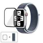 سوار ساعة من النايلون الأساسي بحلقة مع فيلم منحني ثلاثي الأبعاد، لسلسلة Apple Watch مقاس 40مم، لسلسلة Apple Watch Ultra 2 / 1 مقاس 49مم، لسلسلة Apple Watch مقاس 45مم