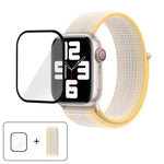 سوار ساعة من النايلون الأساسي بحلقة مع فيلم منحني ثلاثي الأبعاد، لسلسلة Apple Watch مقاس 41مم، لسلسلة Apple Watch مقاس 38مم، لسلسلة Apple Watch مقاس 42مم
