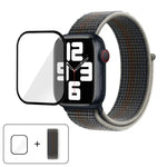 سوار ساعة من النايلون الأساسي بحلقة مع فيلم منحني ثلاثي الأبعاد، لسلسلة Apple Watch مقاس 41مم، لسلسلة Apple Watch مقاس 38مم، لسلسلة Apple Watch مقاس 42مم