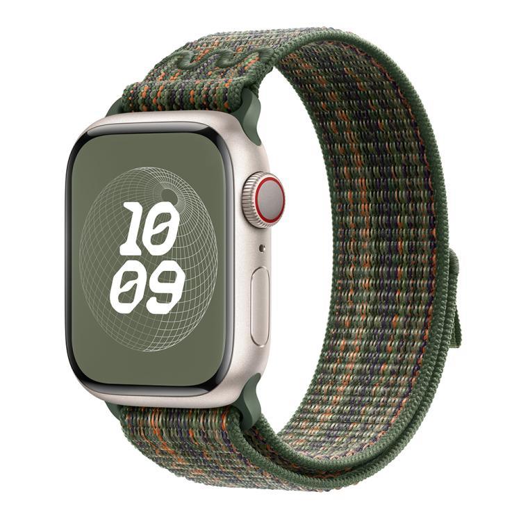 سوار ساعة من النايلون بحلقة مع فيلم منحني ثلاثي الأبعاد، لسلسلة Apple Watch 10 مقاس 46مم، لسلسلة Apple Watch 10 مقاس 42مم، لسلسلة Apple Watch مقاس 44مم