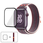 سوار ساعة من النايلون بحلقة مع فيلم منحني ثلاثي الأبعاد، لسلسلة Apple Watch 10 مقاس 46مم، لسلسلة Apple Watch 10 مقاس 42مم، لسلسلة Apple Watch مقاس 44مم