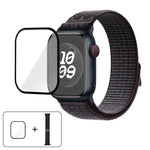 سوار ساعة من النايلون بحلقة مع فيلم منحني ثلاثي الأبعاد، لسلسلة Apple Watch مقاس 40مم، لسلسلة Apple Watch Ultra 2 / 1 مقاس 49مم، لسلسلة Apple Watch مقاس 45مم