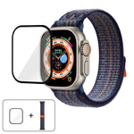 سوار ساعة من النايلون بحلقة مع فيلم منحني ثلاثي الأبعاد، لسلسلة Apple Watch مقاس 40مم، لسلسلة Apple Watch Ultra 2 / 1 مقاس 49مم، لسلسلة Apple Watch مقاس 45مم