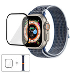 سوار ساعة من النايلون بحلقة مع فيلم منحني ثلاثي الأبعاد، لسلسلة Apple Watch مقاس 40مم، لسلسلة Apple Watch Ultra 2 / 1 مقاس 49مم، لسلسلة Apple Watch مقاس 45مم
