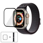 سوار ساعة من النايلون بحلقة مع فيلم منحني ثلاثي الأبعاد، لسلسلة Apple Watch مقاس 40مم، لسلسلة Apple Watch Ultra 2 / 1 مقاس 49مم، لسلسلة Apple Watch مقاس 45مم