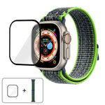 سوار ساعة من النايلون بحلقة مع فيلم منحني ثلاثي الأبعاد، لسلسلة Apple Watch مقاس 40مم، لسلسلة Apple Watch Ultra 2 / 1 مقاس 49مم، لسلسلة Apple Watch مقاس 45مم