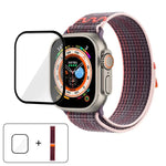 سوار ساعة من النايلون بحلقة مع فيلم منحني ثلاثي الأبعاد، لسلسلة Apple Watch مقاس 40مم، لسلسلة Apple Watch Ultra 2 / 1 مقاس 49مم، لسلسلة Apple Watch مقاس 45مم