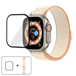 سوار ساعة من النايلون بحلقة مع فيلم منحني ثلاثي الأبعاد، لسلسلة Apple Watch مقاس 40مم، لسلسلة Apple Watch Ultra 2 / 1 مقاس 49مم، لسلسلة Apple Watch مقاس 45مم