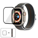 سوار ساعة من النايلون بحلقة مع فيلم منحني ثلاثي الأبعاد، لسلسلة Apple Watch مقاس 40مم، لسلسلة Apple Watch Ultra 2 / 1 مقاس 49مم، لسلسلة Apple Watch مقاس 45مم