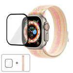سوار ساعة من النايلون بحلقة مع فيلم منحني ثلاثي الأبعاد، لسلسلة Apple Watch مقاس 40مم، لسلسلة Apple Watch Ultra 2 / 1 مقاس 49مم، لسلسلة Apple Watch مقاس 45مم