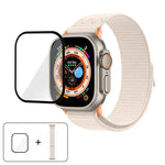 سوار ساعة من النايلون بحلقة مع فيلم منحني ثلاثي الأبعاد، لسلسلة Apple Watch مقاس 40مم، لسلسلة Apple Watch Ultra 2 / 1 مقاس 49مم، لسلسلة Apple Watch مقاس 45مم
