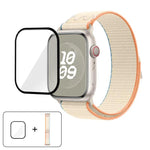 سوار ساعة من النايلون بحلقة مع فيلم منحني ثلاثي الأبعاد، لسلسلة Apple Watch مقاس 40مم، لسلسلة Apple Watch Ultra 2 / 1 مقاس 49مم، لسلسلة Apple Watch مقاس 45مم