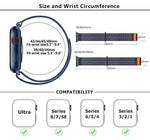 سوار ساعة من النايلون بحلقة مع فيلم منحني ثلاثي الأبعاد، لسلسلة Apple Watch مقاس 41مم، لسلسلة Apple Watch مقاس 38مم، لسلسلة Apple Watch مقاس 42مم