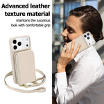 غطاء هاتف بحقيبة بطاقات RFID بسحاب عابر للجسم، لهواتف iPhone 17 Pro Max، iPhone 17 Pro، iPhone Air، iPhone 15 Pro Max، iPhone 15 Pro، iPhone 15 Plus / 14 Plus