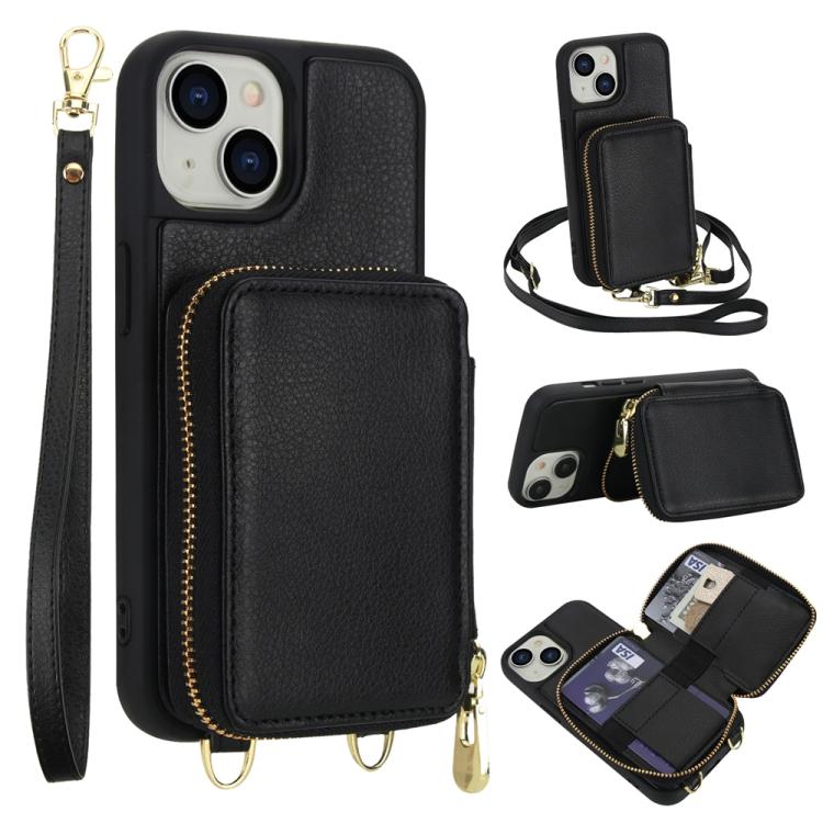 غطاء هاتف بحقيبة بطاقات RFID بسحاب عابر للجسم، لهواتف iPhone 17 Pro Max، iPhone 17 Pro، iPhone Air، iPhone 15 Pro Max، iPhone 15 Pro، iPhone 15 Plus / 14 Plus