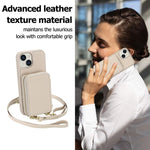 غطاء هاتف بحقيبة بطاقات RFID بسحاب عابر للجسم، لهواتف iPhone 15، iPhone 14 / 13، iPhone 14 Pro، iPhone 14 Pro Max، iPhone 13 Pro Max، iPhone 13 Pro