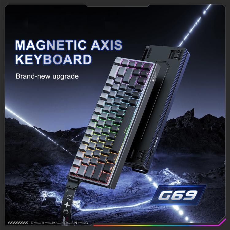 لوحة مفاتيح سلكية بمفاتيح مغناطيسية وإضاءة RGB، 68 مفتاح من ONIKUMA G69