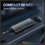 لوحة مفاتيح سلكية بمفاتيح مغناطيسية وإضاءة RGB، 68 مفتاح من ONIKUMA G69