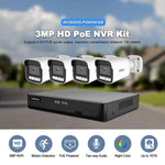 مجموعة مسجل فيديو شبكي POE كاميرا 3MP HD 4-قنوات SriHome NVS005-POE065، 3MP 4-قنوات