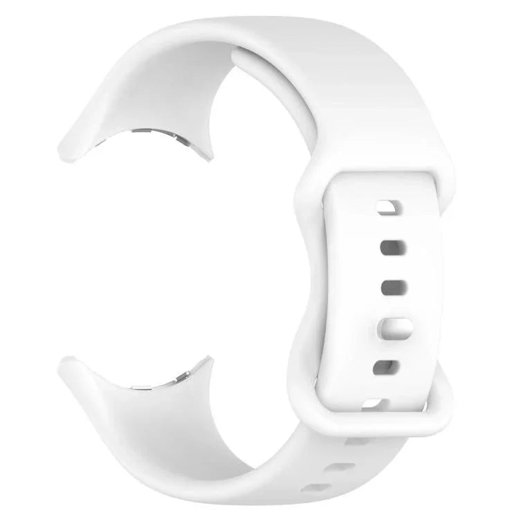 سوار ساعة سيليكون بإبزيم فراشة مع فيلم منحني ثلاثي الأبعاد، لساعات Google Pixel Watch 3 مقاس 45مم، لساعات Google Pixel Watch 3 مقاس 41مم، لساعات Google Pixel Watch 2، لساعات Google Pixel Watch