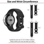 سوار ساعة سيليكون بإبزيم فراشة مع فيلم منحني ثلاثي الأبعاد، لساعات Google Pixel Watch 3 مقاس 45مم، لساعات Google Pixel Watch 3 مقاس 41مم، لساعات Google Pixel Watch 2، لساعات Google Pixel Watch