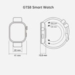 ساعة ذكية لتعقب اللياقة GTS8 بشاشة AMOLED مقاس 1.95 بوصة، تدعم مراقبة معدل ضربات القلب