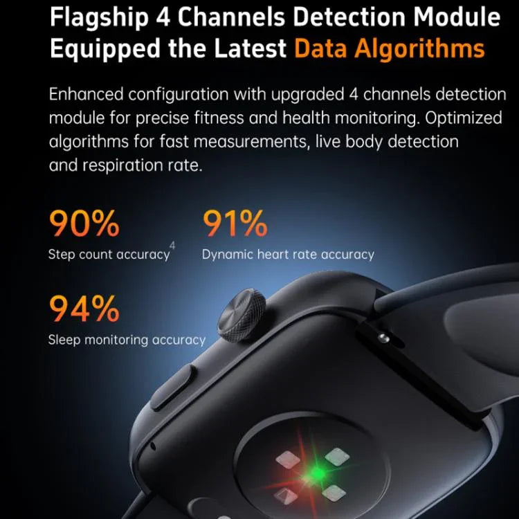 ساعة ذكية لتعقب اللياقة GTS8 بشاشة AMOLED مقاس 1.95 بوصة، تدعم مراقبة معدل ضربات القلب