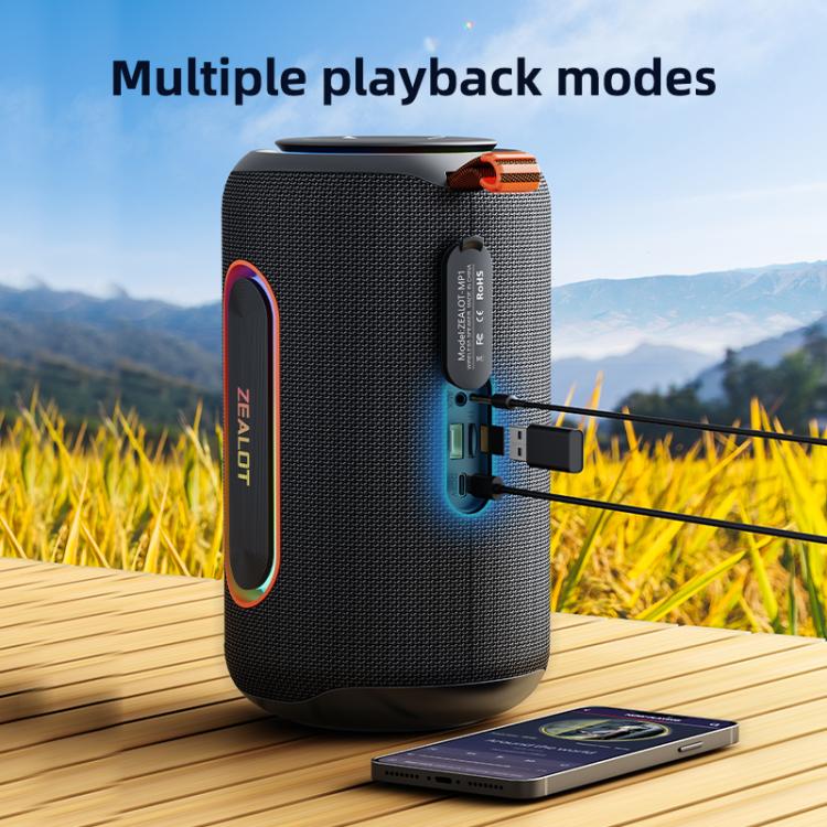 مكبر صوت بلوتوث محمول خارجي RGB Zealot MP1 بقوة 60 واط